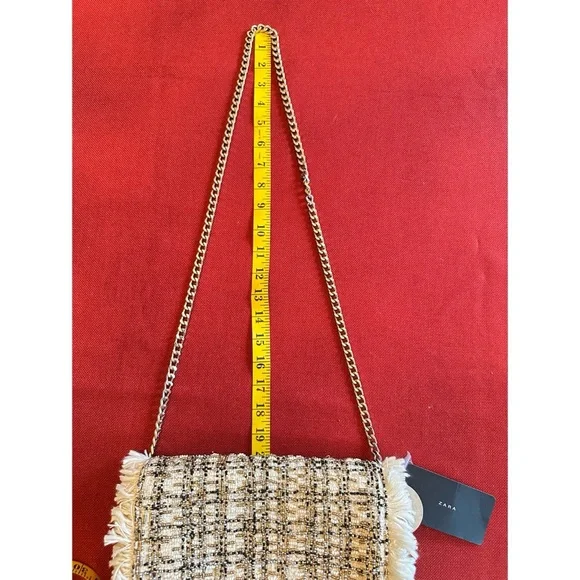 Zara Tweed Fringe Shoulder Bag, NWT - Picture 11 of 12